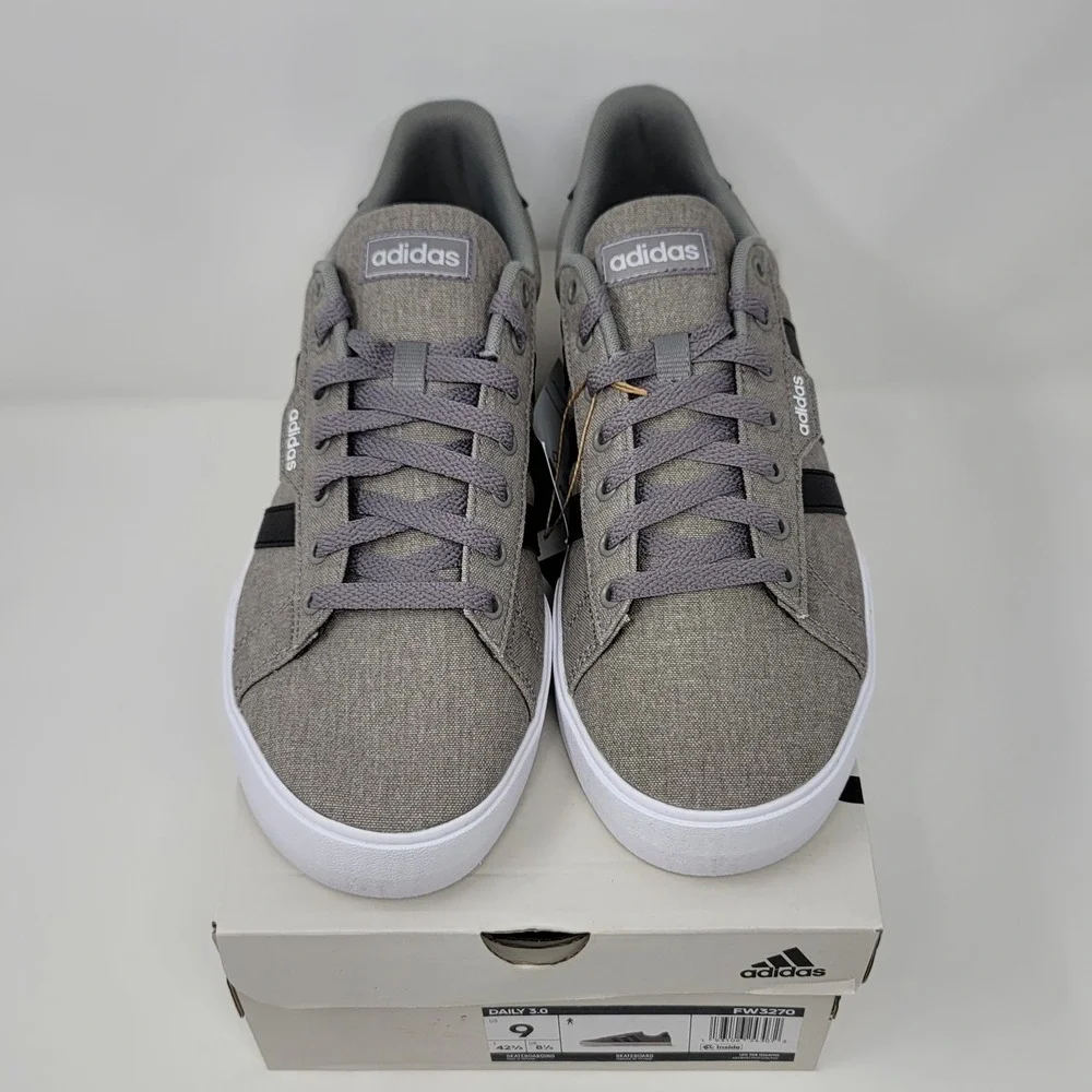 Adidas Daily 3.0 FW3270 Casual Shoes Men's Size 10 Skateboarding Dove Gray Black - Picture 2 of 8